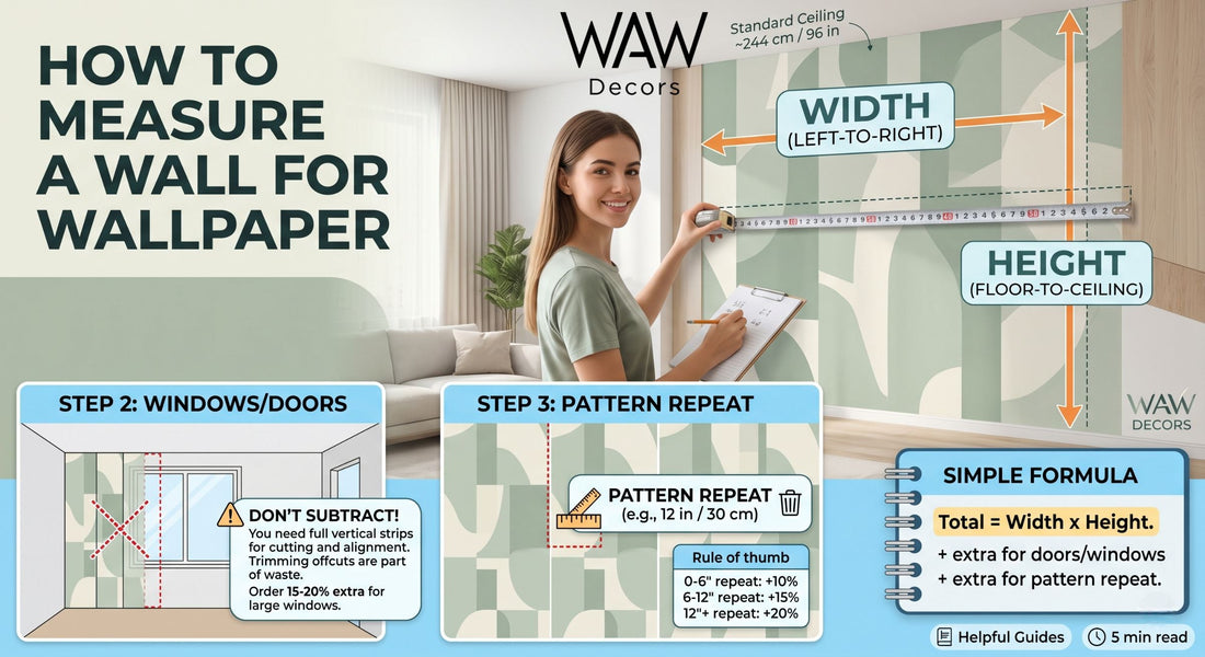 How to Measure Your Wall Before Ordering Wallpaper (3 Simple Steps)