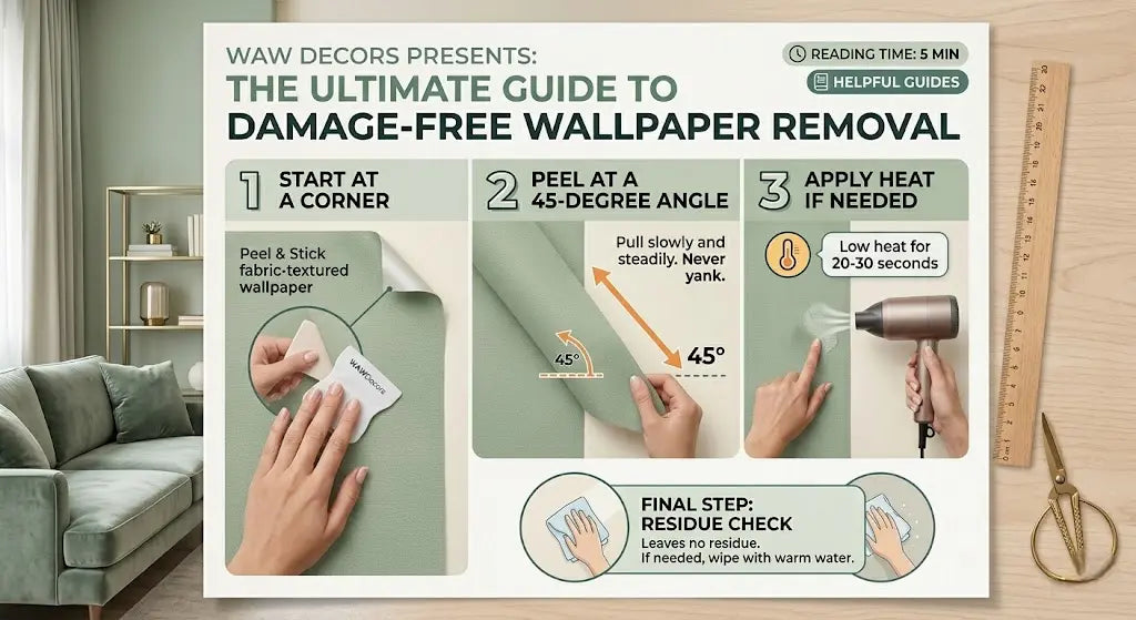 How to Remove Peel & Stick Wallpaper Without Damaging Your Walls WAW DECORS