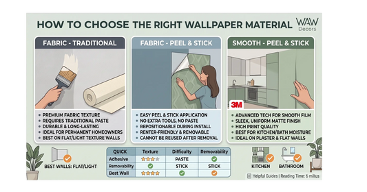 Peel & Stick, Traditional, or Vinyl? How to Choose the Right WAW Decors Material WAW DECORS