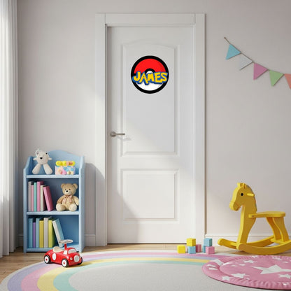 Custom Pokemon Wood Name Sign, Kids Room Pokeball Wall Decor, Personalized Nursery Wall Art, Boy Bedroom Decor
