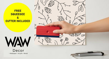 Minimal Floral Line Art Peel and Stick Wallpaper, Modern Botanical Wall Mural, Neutral Aesthetic Removable Wall Decor