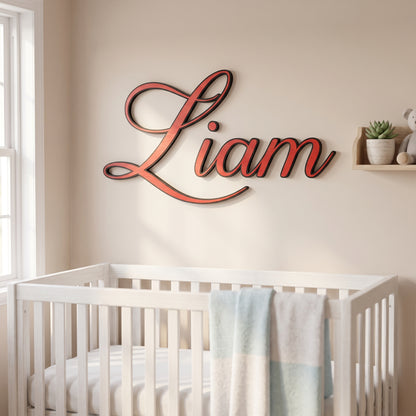 Custom Cursive Monogram Letter Sign | Connected Script Wall Decor