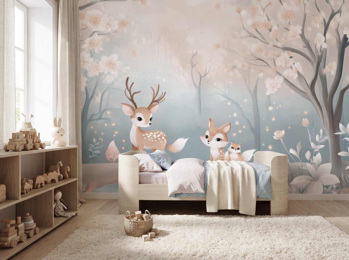 Wall size guide for custom enchanted forest mural