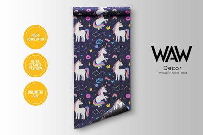 WAW Decors galaxy unicorns wallpaper roll, high-resolution print in unlimited custom sizes