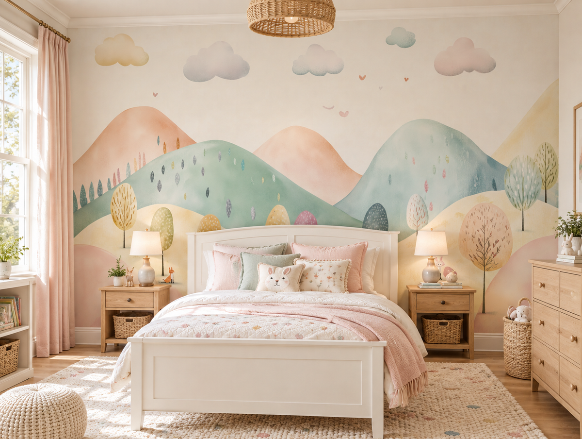 How to install peel and stick mountain wallpaper panels