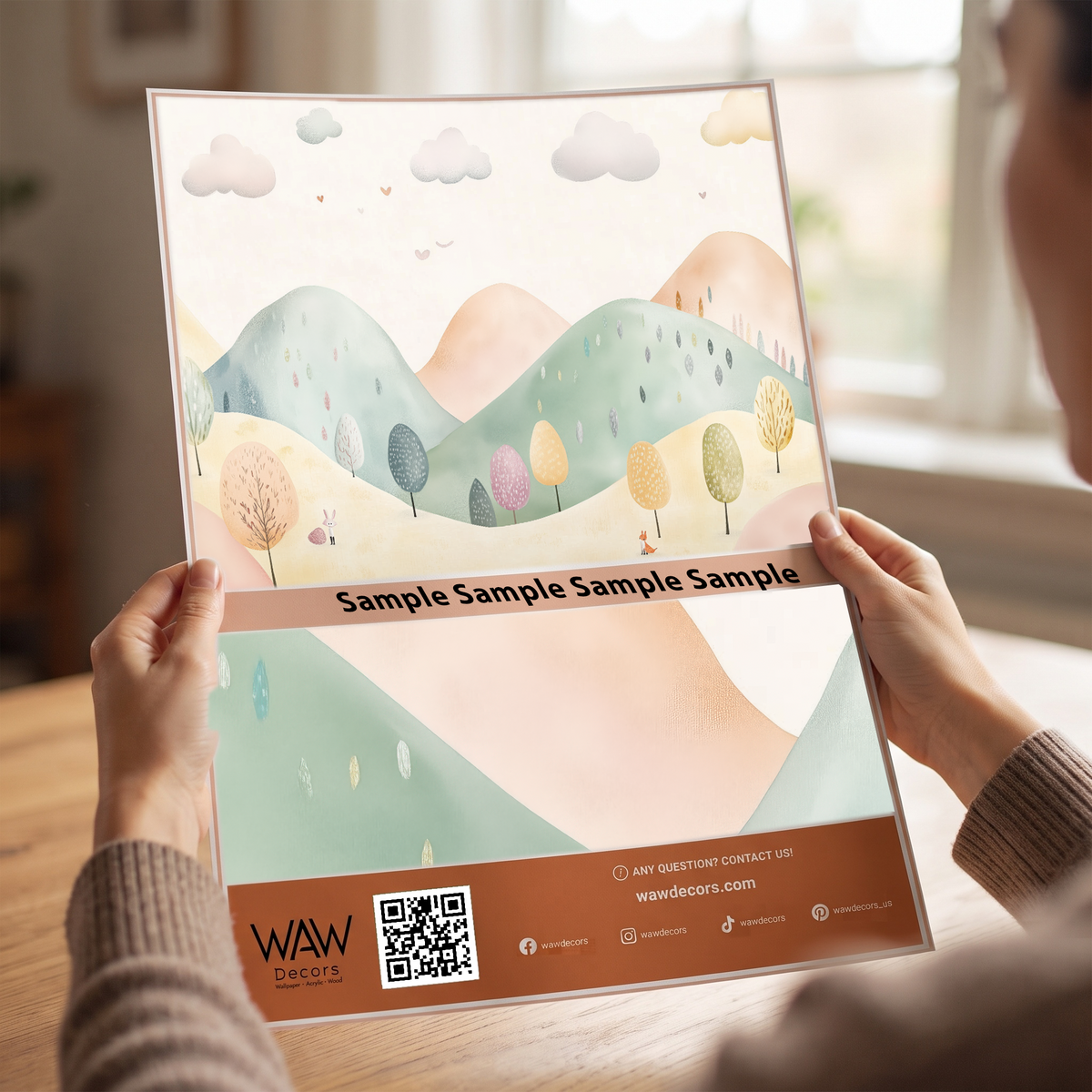 WAW Decors physical wallpaper sample card