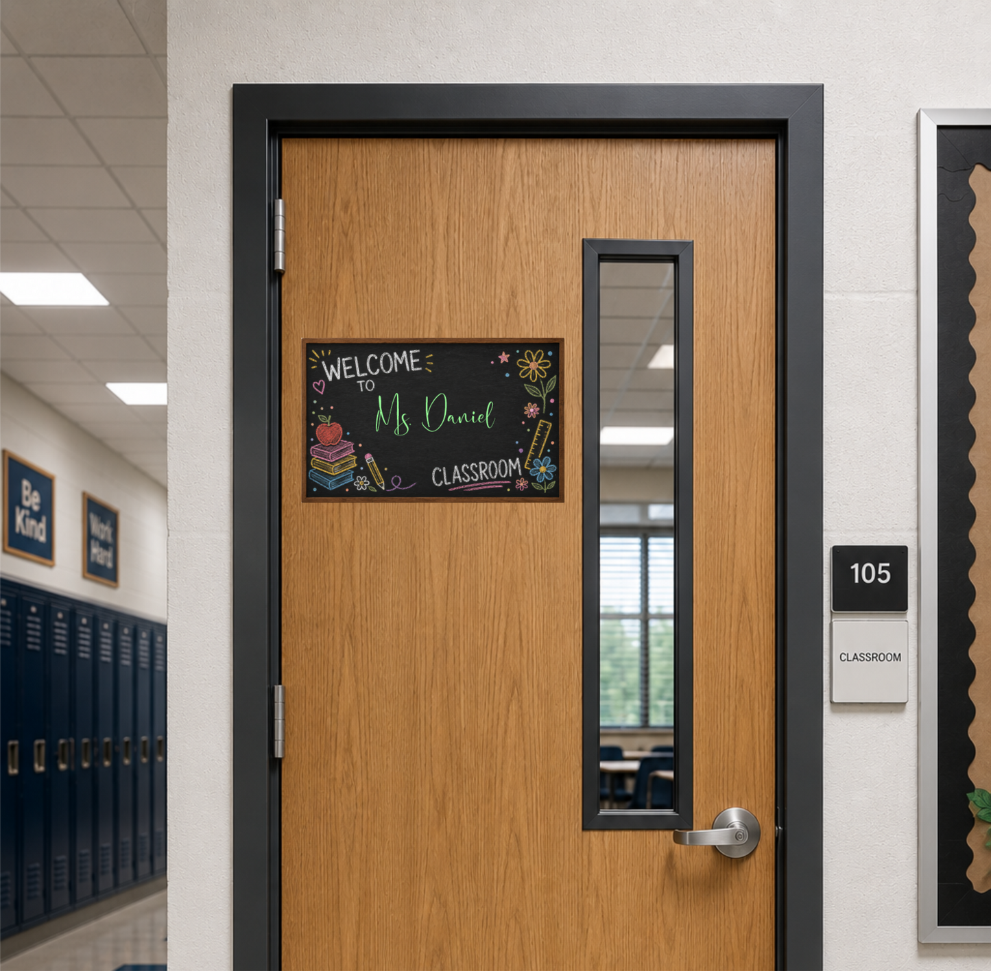 Personalized Teacher Door Sign, Back To School Classroom Decor, Teacher Door Hanger, New Teacher Gifts, Custom 3D Teacher Sign