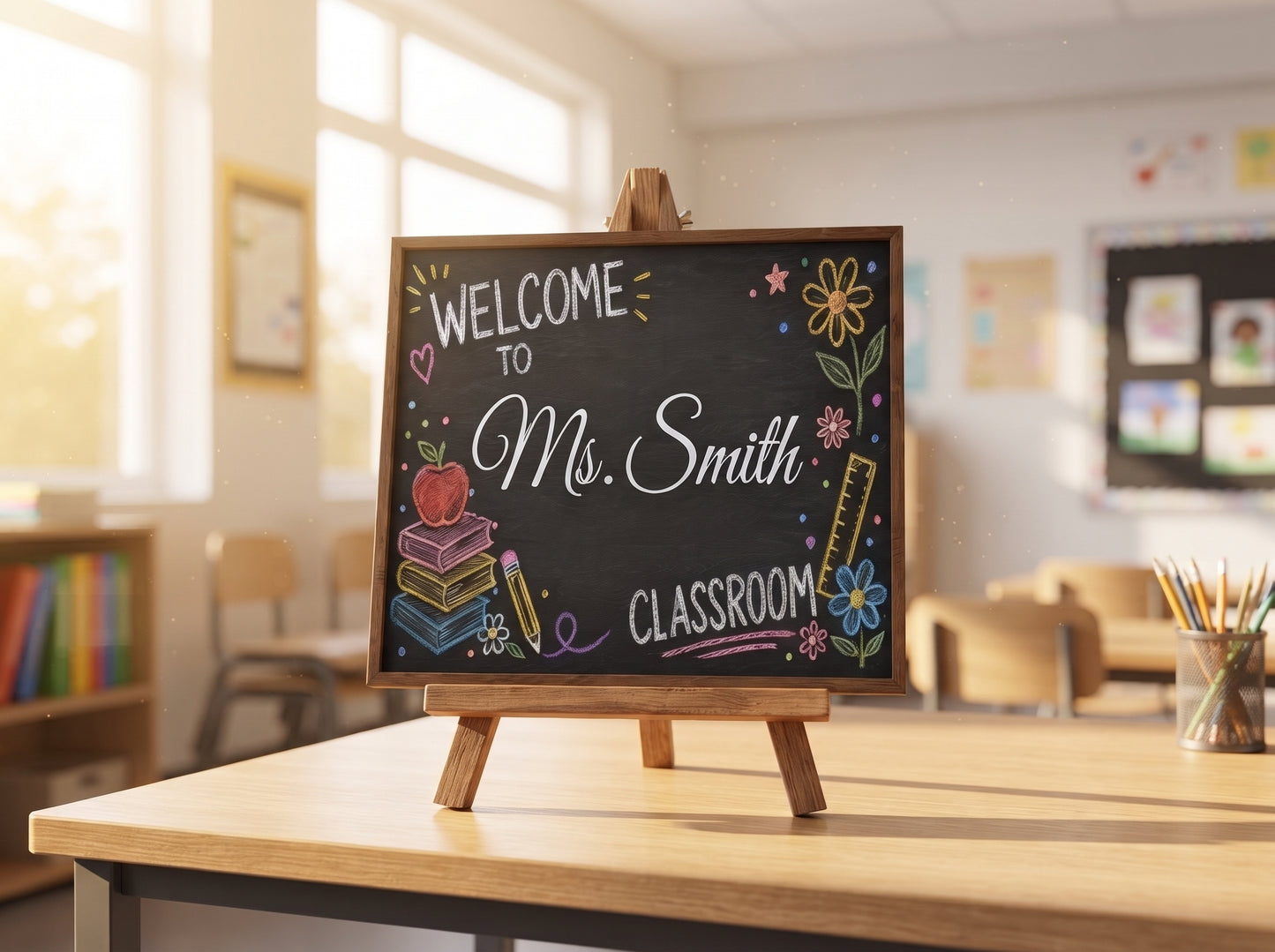 Personalized Teacher Door Sign, Back To School Classroom Decor, Teacher Door Hanger, New Teacher Gifts, Custom 3D Teacher Sign