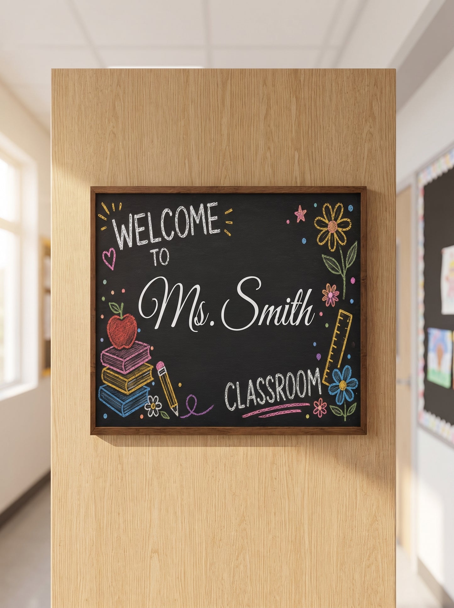 Personalized Teacher Door Sign, Back To School Classroom Decor, Teacher Door Hanger, New Teacher Gifts, Custom 3D Teacher Sign