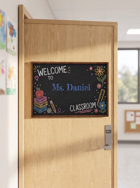 Personalized Teacher Door Sign, Back To School Classroom Decor, Teacher Door Hanger, New Teacher Gifts, Custom 3D Teacher Sign